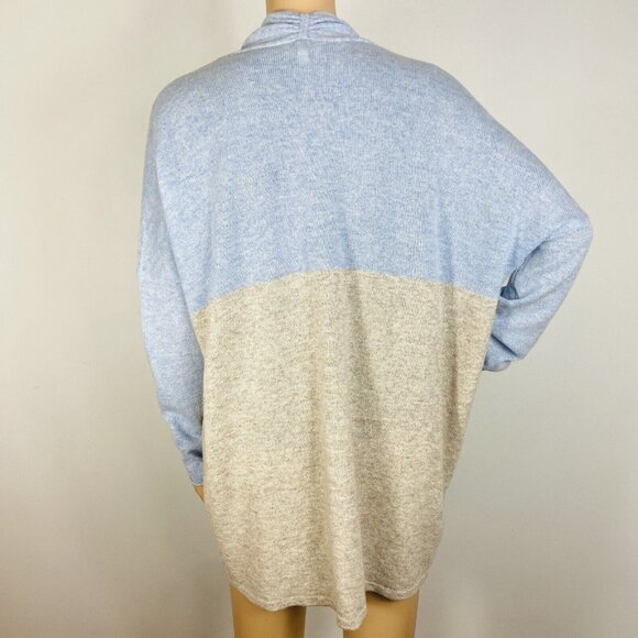 Kinross Lightweight 100% Cashmere Cardigan Sz M Colorblock Open Front Sweater - Picture 3 of 6